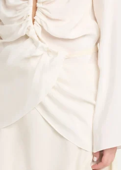MM6 Maison MargielaLong-Sleeve Drawstring Shirt
