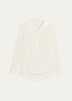 MM6 Maison MargielaLong-Sleeve Silk Shirt
