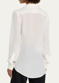 MM6 Maison MargielaLong-Sleeve Silk Shirt