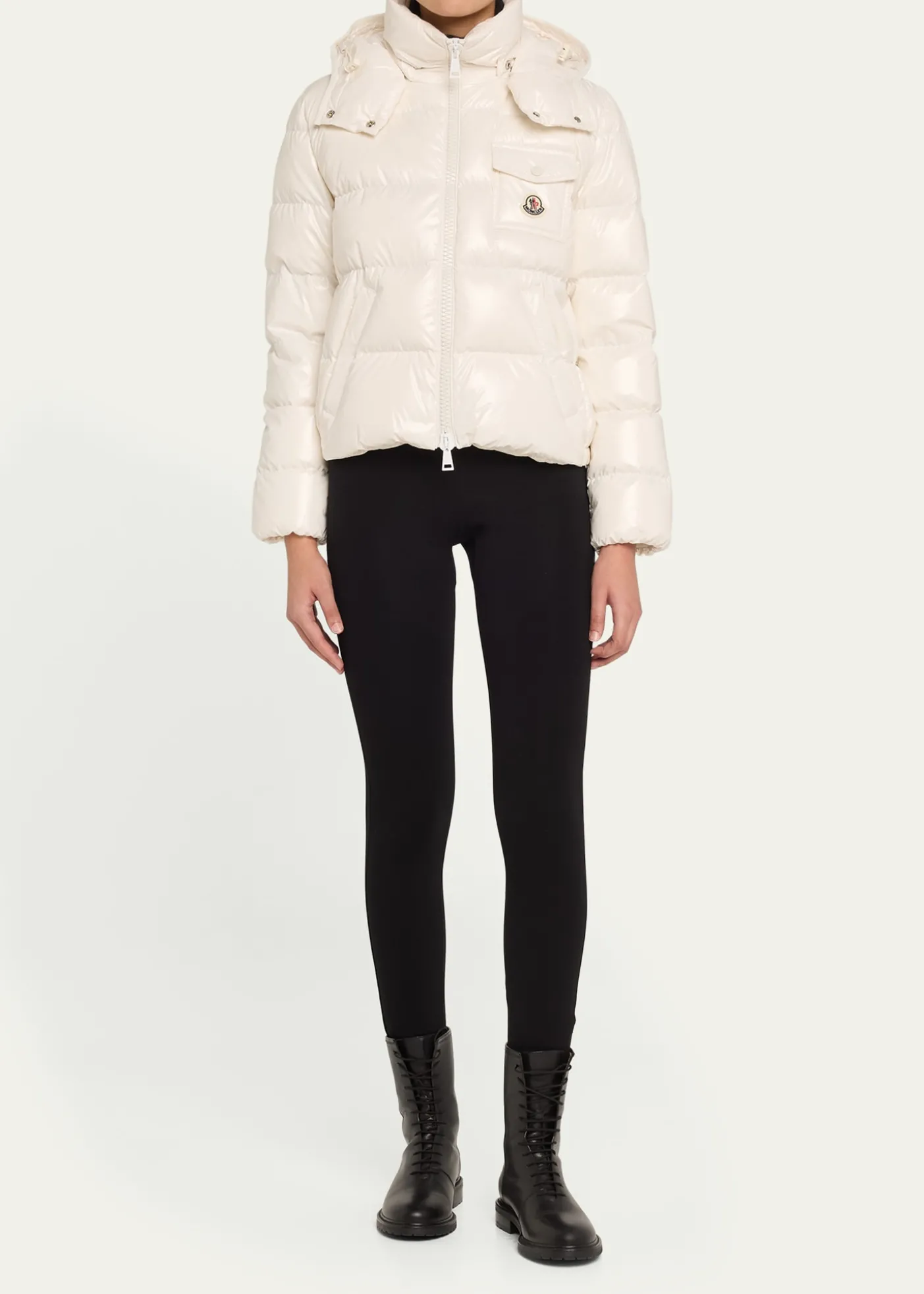 MonclerAndro Shiny Down Jacket with Removable Hood