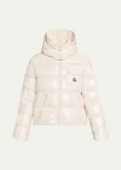 MonclerAndro Shiny Down Jacket with Removable Hood