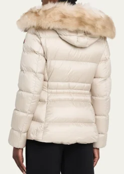 MonclerBoed Hooded Shearling-Trim Down Jacket