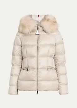 MonclerBoed Hooded Shearling-Trim Down Jacket