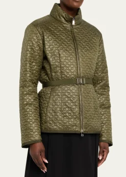 MonclerGeranium Floral-Quilted Short Down Jacket