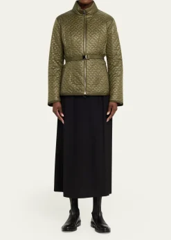 MonclerGeranium Floral-Quilted Short Down Jacket