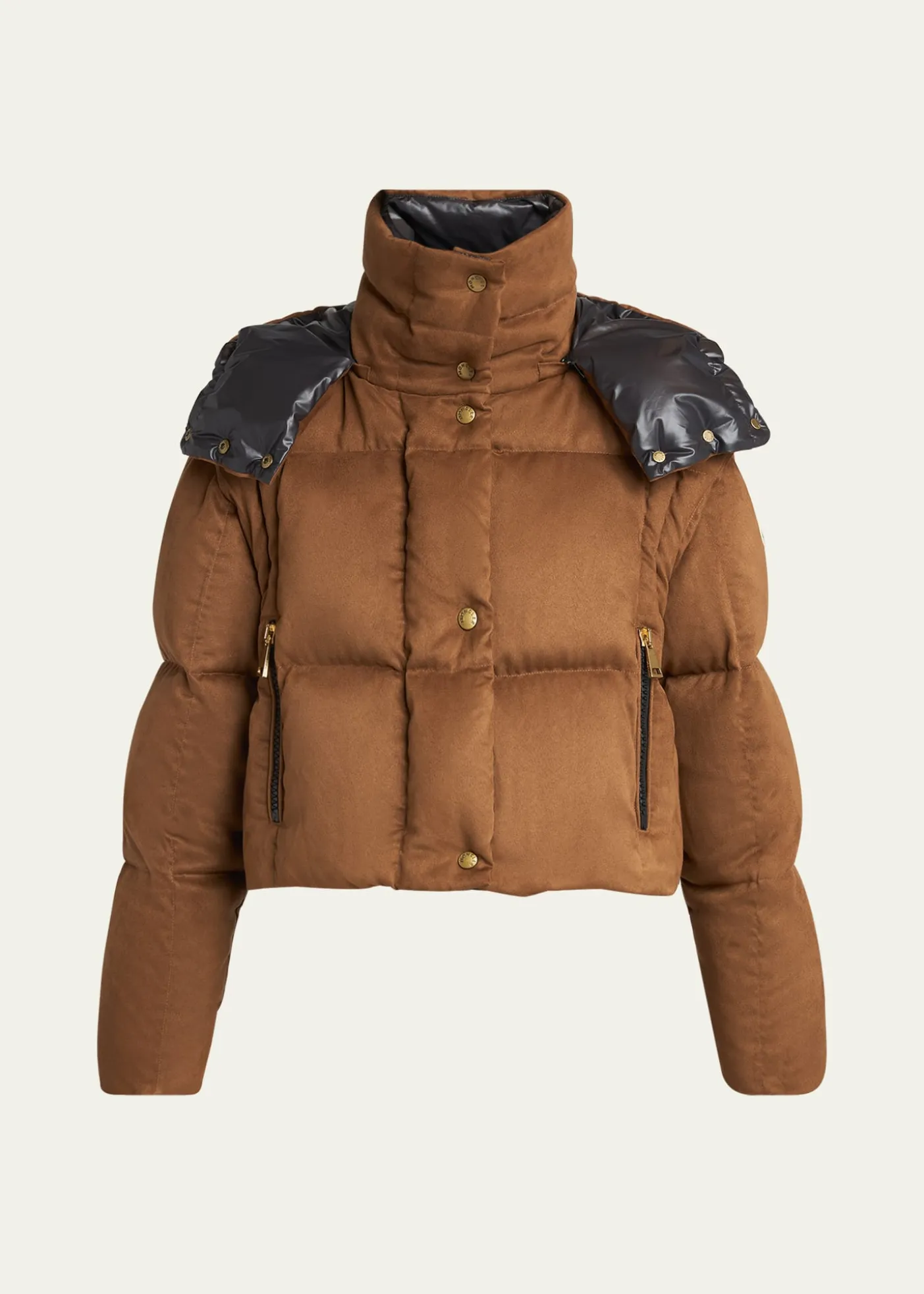 MonclerPaterne Convertible Short Down Jacket with Detachable Hood