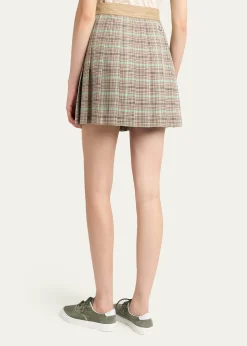 MonclerPleated Plaid Mini Skirt