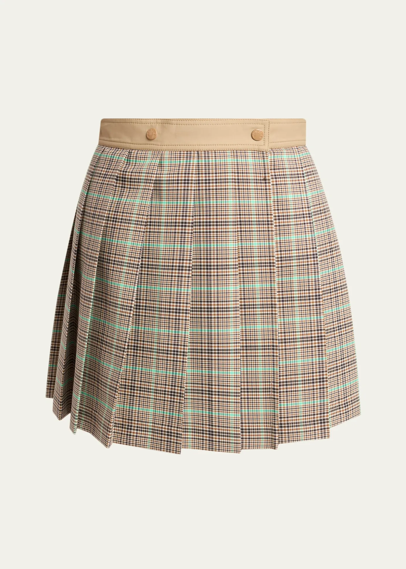 MonclerPleated Plaid Mini Skirt