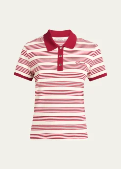 MonclerStriped Cotton Polo