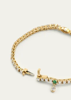 Monica Rich Kosann18K Yellow Gold Tennis Bracelet with Prong Set Diamonds
