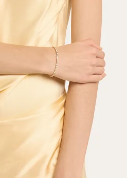 Monica Rich Kosann18K Yellow Gold Tennis Bracelet with Prong Set Diamonds
