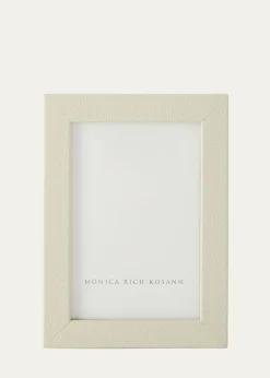 Monica Rich KosannCream Pebbled Leather Frame, 4" x 6"