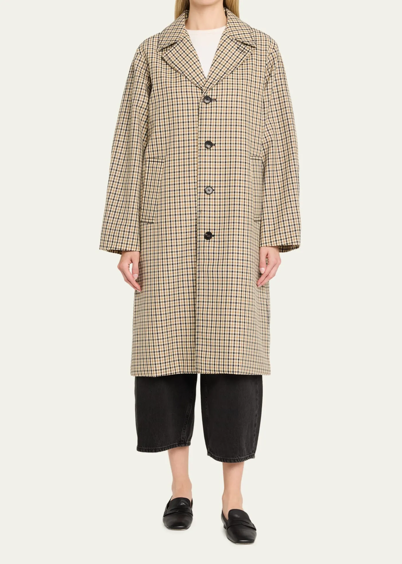 6397Motaring Check Wool Coat