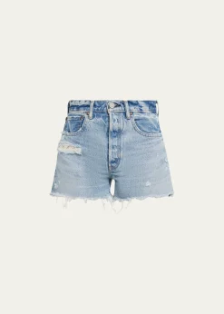 MOUSSY VINTAGERidgeme Distressed Denim Shorts