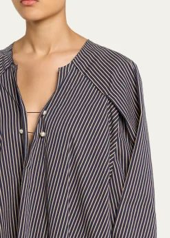 NACKIYEOffshore Striped Long-Sleeve Maxi Caftan Dress