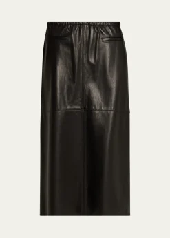 NACKIYERunway Leather Midi Skirt
