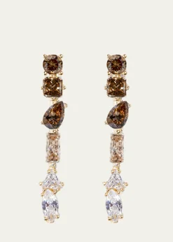Nickho ReyJulie 14K Gold Vermeil Cubic Zirconia Medium Linear Earrings