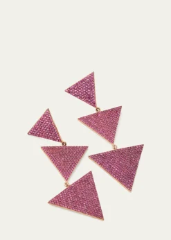 Nickho ReyMeghan Drop Earrings with Crystals, Hot Pink