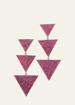 Nickho ReyMeghan Drop Earrings with Crystals, Hot Pink