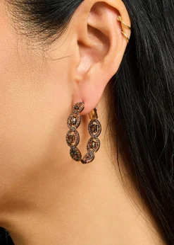 Nickho ReyMini Sylvie Hoop Earrings, Espresso