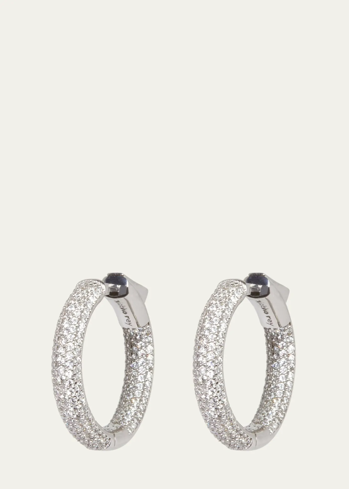 Nickho ReyMini Tire Hoop Earrings, White