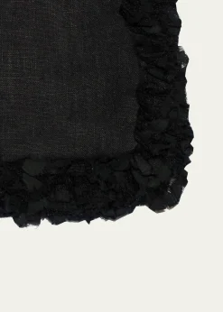 Nomi KBlack Romantic Linen Napkin With Volume Lace Trim