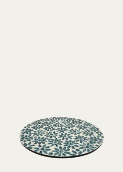 Nomi KBlue Floral Shell Placemat, 15" Round
