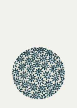 Nomi KBlue Floral Shell Placemat, 15" Round