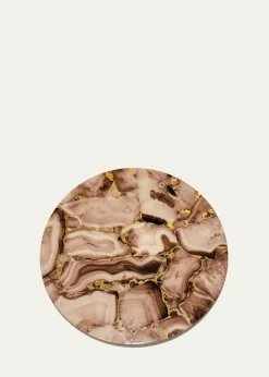 Nomi KBlush Stone Lacquer Round Coasters, Set of 6