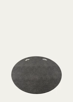 Nomi KDragonfly Pebbled Vegan Leather Placemat, 15" Round