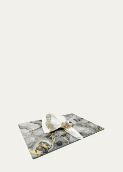 Nomi KGrey Stone Lacquer Rectangle Placemat
