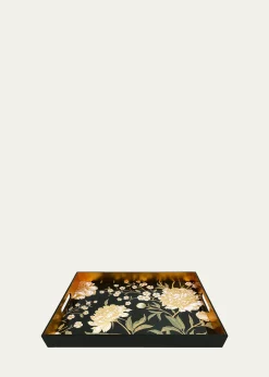 Nomi KOra Floral Lacquered Wood Tray