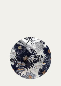 Nomi KSilver Leaf Dragonfly Lacquer Placemat, 15" Round