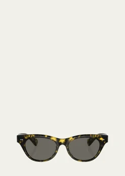 Oliver PeoplesAvelin Havana Acetate Butterfly Sunglasses