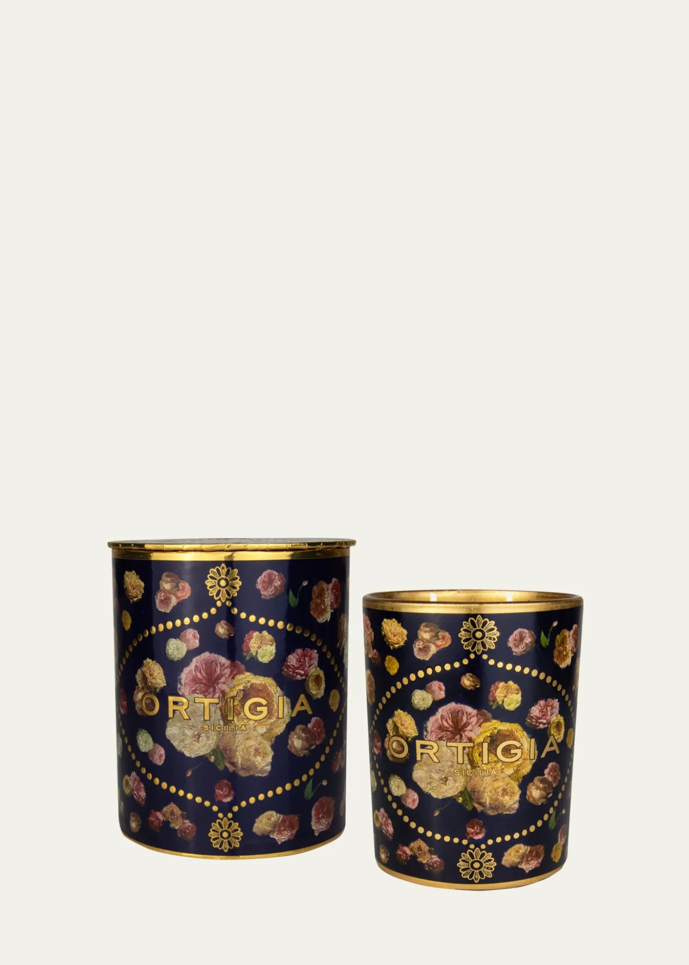OrtigiaRose Antiche Decorated Candle, 13.4 oz.