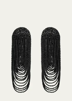 Oscar de la RentaBeaded Double Curtain Earrings