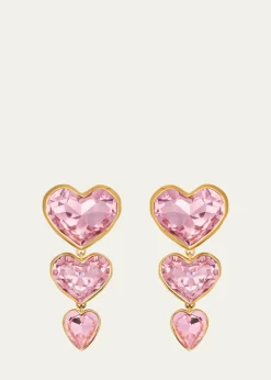 Oscar de la RentaCrystal Heart Drop Clip-On Earrings