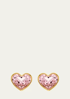 Oscar de la RentaLarge Crystal Heart Stud Earrings