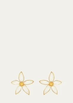 Oscar de la RentaLarge Orange Blossom Clip-On Earrings