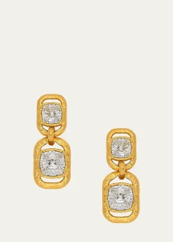 Oscar de la RentaRectangle Crystal Double Drop Earrings