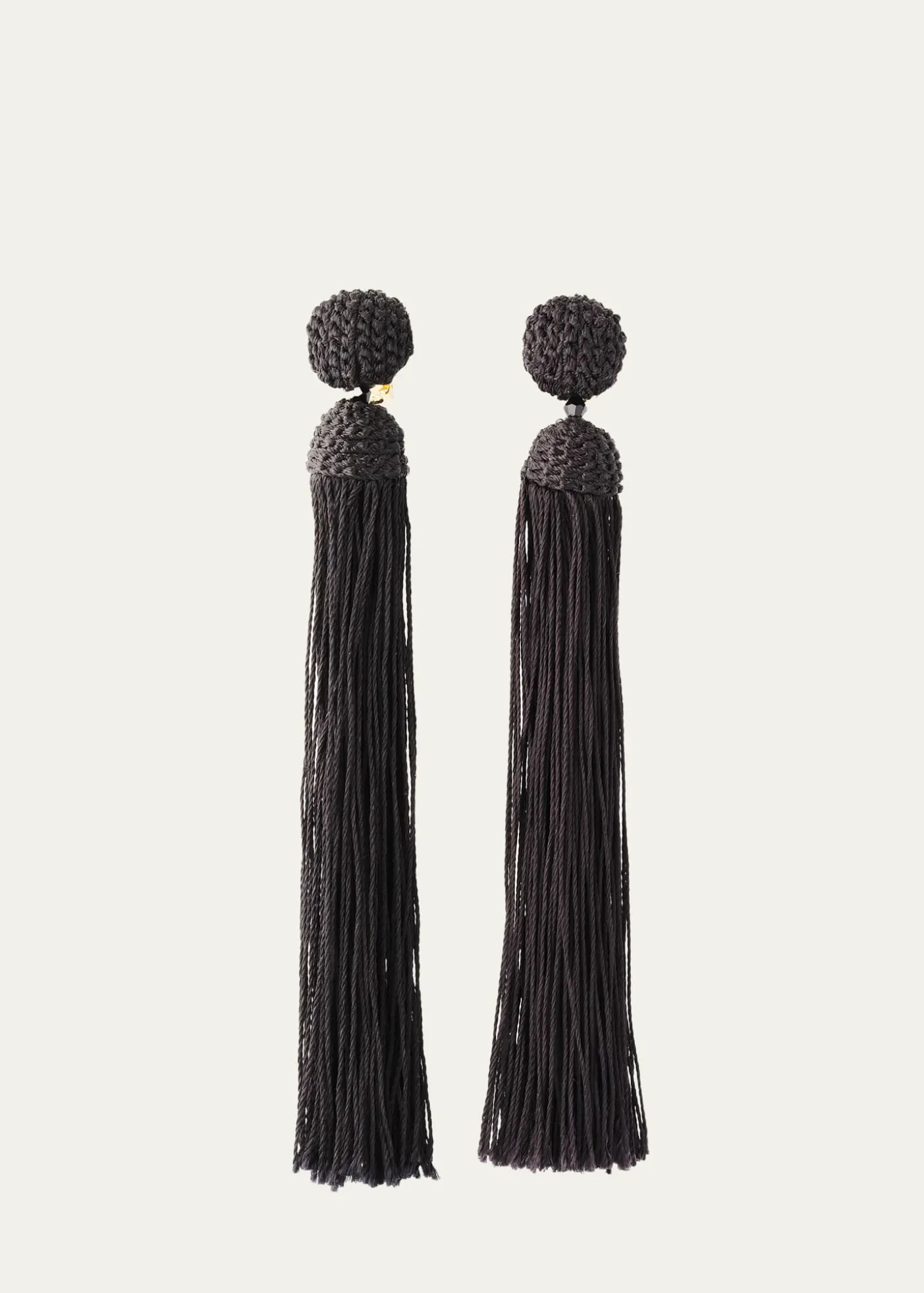 Oscar de la RentaSilk Rope Tassel Clip-On Earrings