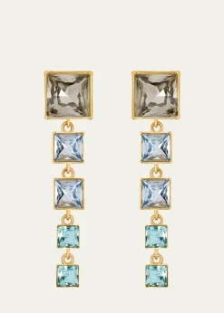 Oscar de la RentaSquare-Cut Rhinestone Dangle Earrings