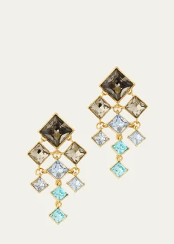 Oscar de la RentaSquare-Cut Rhinestone Chandelier Clip-On Earrings