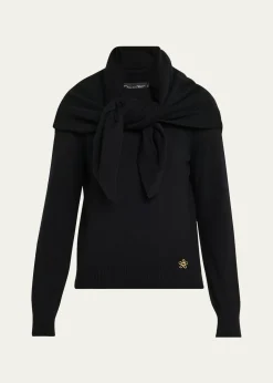 Oscar de la RentaCrewneck Cashmere Sweater With Removable Scarf