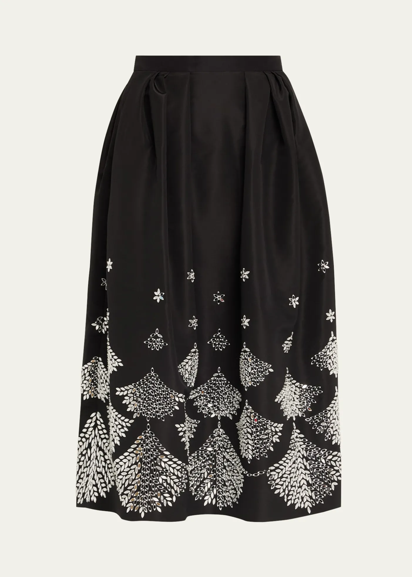 Oscar de la RentaFern Embroidered Midi Party Skirt