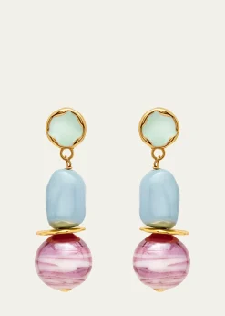 Oscar de la RentaSea Glass Drop Clip-On Earrings