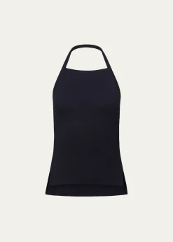 OssouClovis Rib-Knit Halter Top