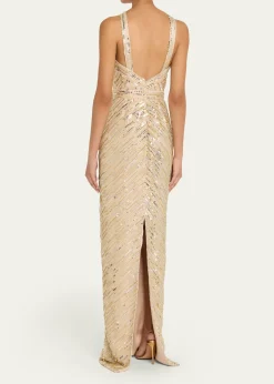 Pamella RolandEmbellished Tulle Halter Gown