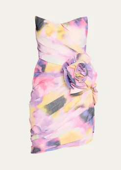Pamella RolandFloral-Printed Taffeta Mini Dress