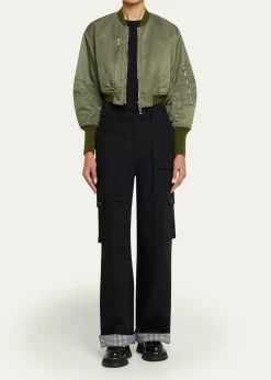 3.1 Phillip LimCropped Nylon Bomber Jacket